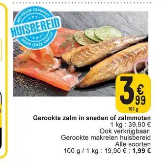 Cora Gerookte zalm in sneden of zalmmoten 100 g aanbieding