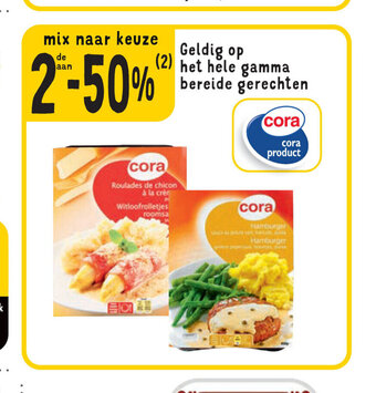 Cora Geldig op het hele gamma bereide gerechten aanbieding