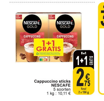 Cora Nescafe Cappuccino sticks aanbieding