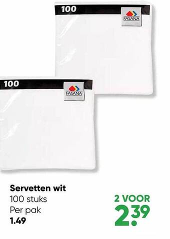 Big Bazar Servetten wit aanbieding