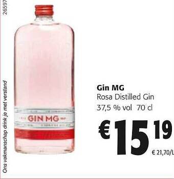 Colruyt Gin mg rosa distilled gin aanbieding