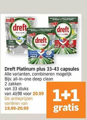 Albert Heijn Dreft platinum plus aanbieding