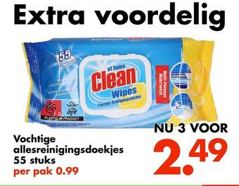 Wibra Vochtige allesreinigingsdoekjes aanbieding