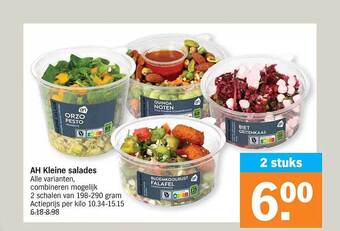 Albert Heijn Ah kleine salades aanbieding