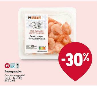 Delhaize Roze garnalen aanbieding