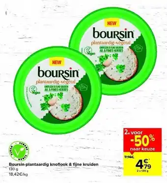 Carrefour Market Boursinplantaardig knoflook & fijne kruiden aanbieding