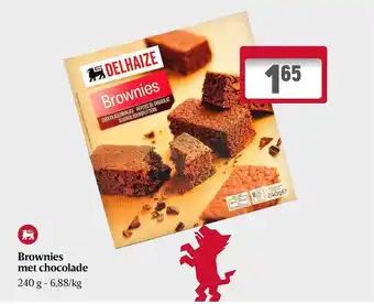 Delhaize Brownies met chocolade aanbieding