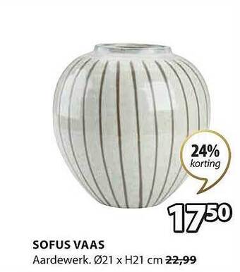 Jysk Sofus vaas aanbieding
