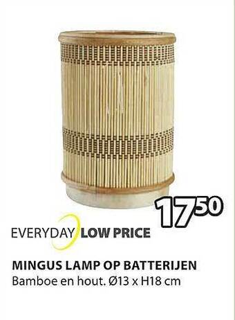 Jysk Mingus lamp op batterijen aanbieding
