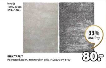 Jysk Birk tapijt aanbieding