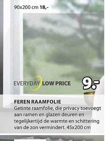 Jysk Feren raamfolie aanbieding