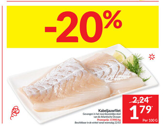 Intermarché Kabeljauwfilet per 100 g aanbieding