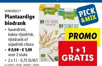 Lidl Plantaardige biodrank aanbieding
