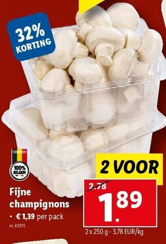 Lidl Fijne champignons aanbieding