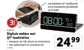 Digitale wekker met qi®-laadstation