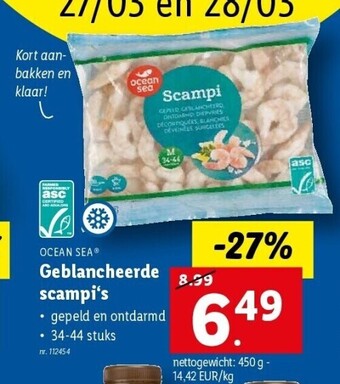Lidl Geblancheerde scampi‘s aanbieding
