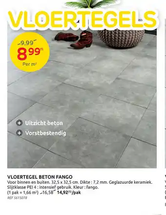 Vloertegel Beton Fango