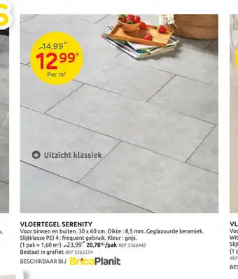 BricoPlanit Vloertegel Serenity per pak aanbieding
