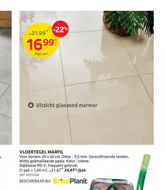 BricoPlanit Vloertegel Marfil per pak aanbieding