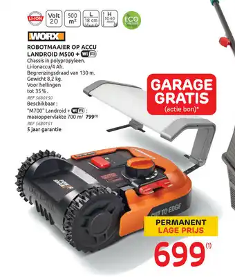 BricoPlanit Robotmaaier Op Accu Landroid M500+ aanbieding