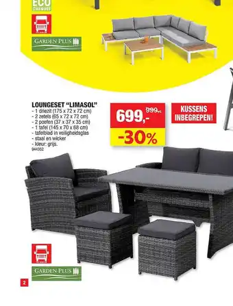 Hubo Loungeset limasol aanbieding