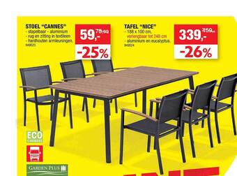 Hubo Stoel cannes, tafel nice aanbieding