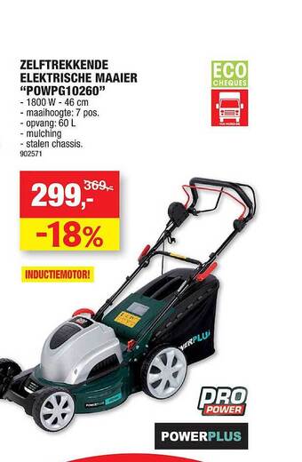 Hubo Zelftrekkende elektrische maaier aanbieding