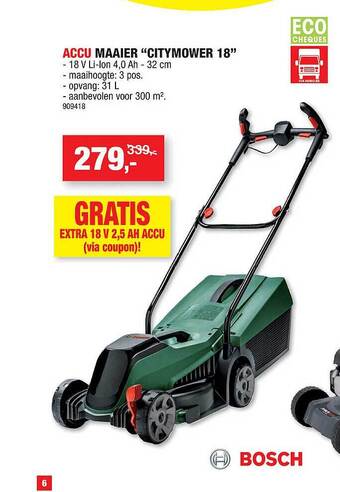 Hubo Accu maaier citymower 18 aanbieding