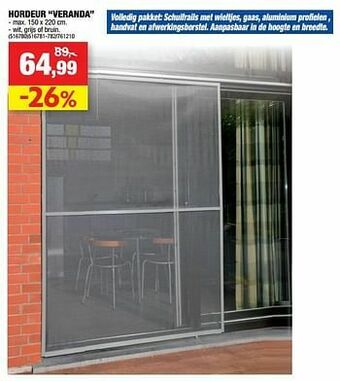 Hubo Hordeur veranda aanbieding
