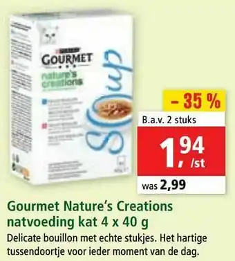 Maxi Zoo Gourmet nature’s creations natvoeding kat aanbieding