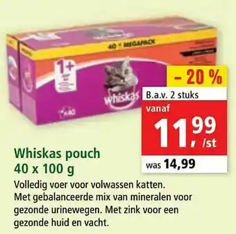 Maxi Zoo Whiskas pouch aanbieding