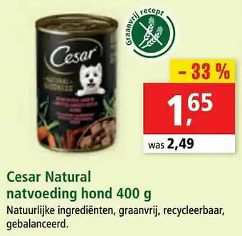 Maxi Zoo Cesar natural natvoeding hond aanbieding