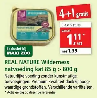 Maxi Zoo Real nature wilderness natvoeding kat aanbieding
