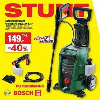 Hubo Bosch hogedrukreiniger universal aquatak 135 aanbieding