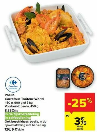 Paella carrefour traiteur world