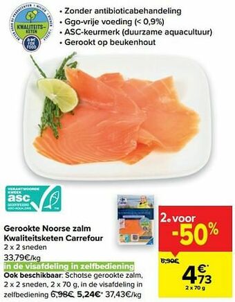 Carrefour Market Gerookte noorse zalm kwaliteitsketen carrefour aanbieding