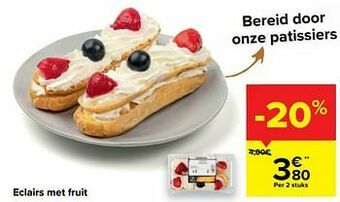 Carrefour Eclairs met fruit aanbieding