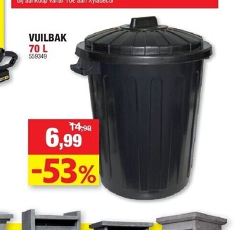 Hubo Vuilbak 70 l aanbieding