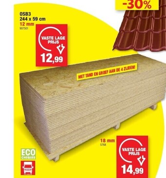 Hubo Osb3 244 x 59 cm 12 mm aanbieding