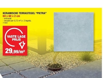 Hubo Keramische terrastegel “pietra” 60 x 60 x 2 cm aanbieding