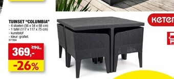 Hubo Tuinset “columbia” aanbieding