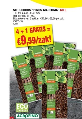 Hubo Sierschors “pinus maritima” 60 l aanbieding