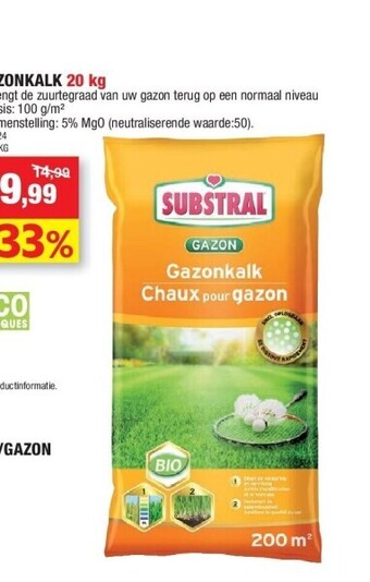 Hubo Gazonkalk 20 kg aanbieding