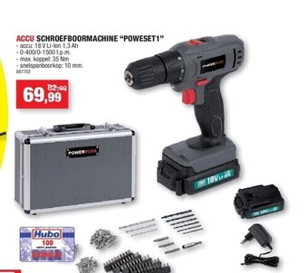 Hubo Accu schroefboormachine “poweset1” aanbieding