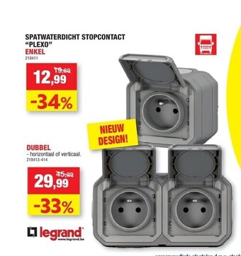 Hubo Spatwaterdicht stopcontact “plexo” aanbieding