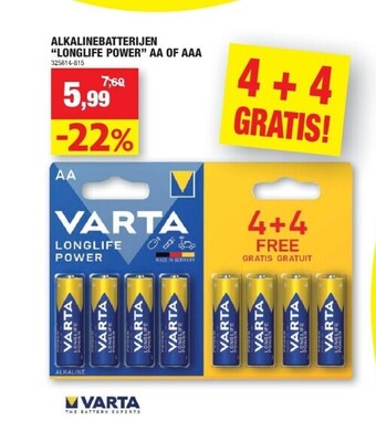 Hubo Alkalinebatterijen “longlife power” aa of aaa aanbieding