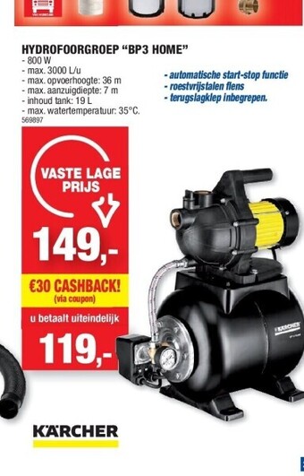 Hubo Hydrofoorgroep “bp3 home” aanbieding