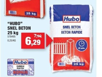 Hubo “hubo” snel beton 25 kg aanbieding