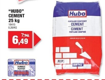 Hubo “hubo” cement 25 kg aanbieding