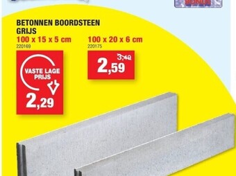 Hubo Betonnen boordsteen grijs 100 x 15 x 5 cm aanbieding